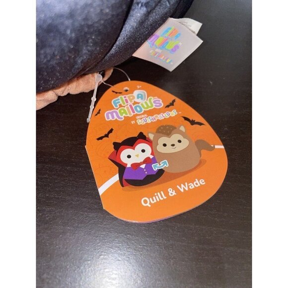 NWT SQUISHMALLOWS Flip a Mallow 12" Wade Werewolf Quill the Vampire Two Sides - Picture 6 of 7